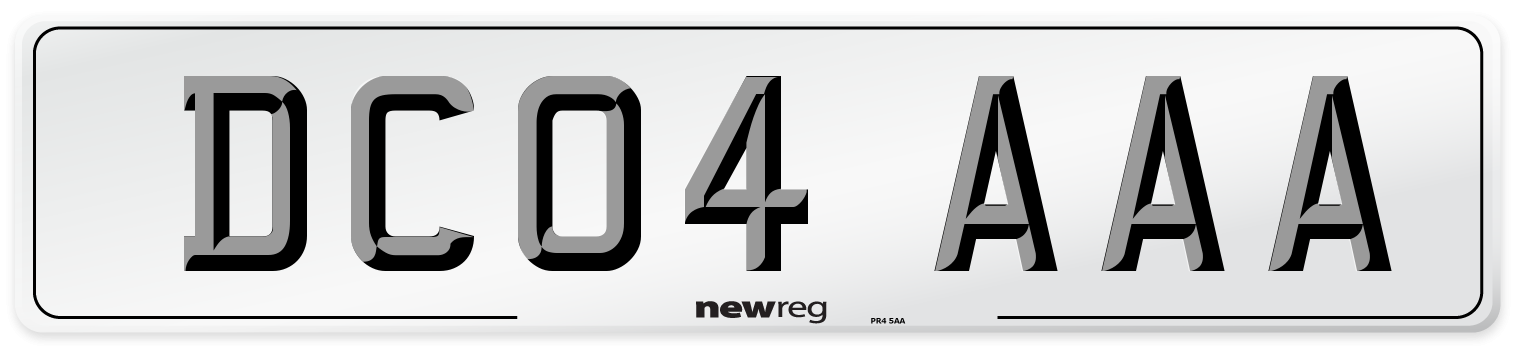 DC04 AAA Number Plate from New Reg